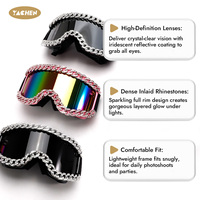 Lunettes de fête YACHEN en plastique coloré avec strass, lunettes scintillantes en cristal Y2K, lunettes enveloppantes en gros pour femmes, pour rave, scène, séance photo