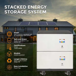 10kWh เก็บแบตเตอรี่ลิเธียมพลังงานแสงอาทิตย์ขนาด51.2V LiFePO4 200Ah จัดเก็บแบตเตอรี่เกรด10-20kW ส่งออก AC - Product Image 4