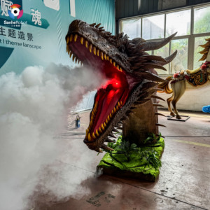 Tête de <span class=keywords><strong>dragon</strong></span> fumigène interactive, créature fantastique, décoration d'entrée pour parc à thème - Product Image 5