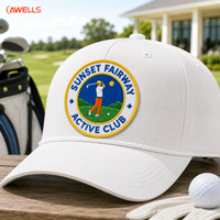 Parche Bordado Personalizado AWELLS para Golf, Redondo, con Diseño de Atardecer en el Fairway, Insignia del Club para Chaquetas, Gorras, Bolsas y Artículos Deportivos