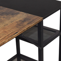Bureau de coin noir personnalisé en forme de L Table de jeu d'ordinateur avec étagère de rangement pour PC pour la station de travail d'écriture d'étude à domicile