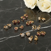 Boucles d'oreilles tendance en zircon, plaquées or, pour femmes, bijoux fantaisie