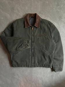 Veste en toile de coton épaisse de haute qualité avec logo personnalisé, style vintage Detroit, effet délavé et usé pour hommes - Product Image 2