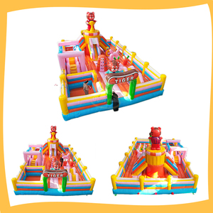Château gonflable de trampoline Dongyuan Jumping, grand équipement d'amusement extérieur, toboggan aquatique gonflable en PVC pour enfants - Product Image 4