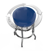 Siège à double anneau avec logo de haute qualité Logo personnalisé Tabouret de bar pivotant chromé sans dossier