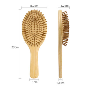 Brosse à <span class=keywords><strong>cheveux</strong></span> en bambou éco-responsable à label privé, best-seller, brosse antistatique, massage du cuir chevel, peigne à coussin d'air - Product Image 2