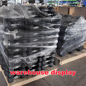 Venta al por mayor de fábrica: Mancuernas hexagonales recubiertas de caucho para gimnasio, pesas libres en libras, con logotipo personalizado. - Product Image 2