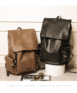 Sac à Dos <span class=keywords><strong>Homme</strong></span> Personnalisé en PU, Sac Décontracté pour Ordinateur Portable, Sac de Loisirs Étanche en <span class=keywords><strong>Cuir</strong></span> Tendance - Product Image 4
