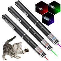 Pointeur laser vert à point unique 532nm 5mW, lumière rouge, bleue, violette, stylo métallique pour l'enseignement et la table de sable