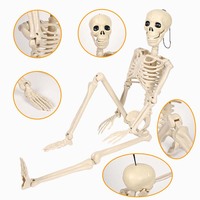 Modelo de Hueso de 93 cm, Esqueleto de Halloween con Articulaciones Ajustables, Decoración para Jardín para Halloween/Pascua, Duradero, No Tóxico, Realista
