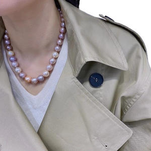 Collar de Perlas de Agua Dulce Naturales de Color Crema Mixto de 10-13 mm, Redondas, Ligeramente Imperfectas, Venta al por Mayor - Product Image 5