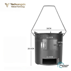 Estufa Portátil de Hierro Fundido para Leña, Calentador para Cocinar al Aire Libre y Acampar, con Asa y Puerta - Product Image 5