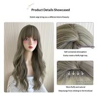 Perruque complète MEILASI pour femme, cheveux longs, franges aériennes, bouclée, naturelle et volumineuse, nouvelle mode, sans cheveux humains, 310g - Vente chaude transfrontalière