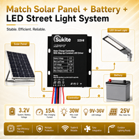 Contrôleur de charge solaire MPPT 3229 3.2V 15A 30W de haute qualité Sukite pour éclairage public extérieur et projets d'ingénierie solaire