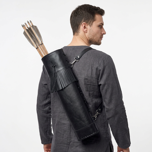 ESHALZ IMPEX Chasse Tir à l'arc OEM Flèche en cuir de vache entièrement personnalisée 50CM Étui à flèches Modèle 41826 Emballage en polyéthylène - Product Image 1