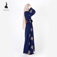 Vêtements islamiques pour femmes, robe abaya ample de style Dubaï, broderie dorée, robe de soirée de haute qualité, cardigan