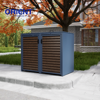 Poubelle d'extérieur Couvercle de poubelle Abri de rangement pour poubelle Boîte triple Habitation Aluminium Étanche Couvercle de poubelle métallique