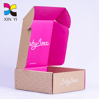 Maßgefertigte Wellpappe-Versandbox Rosa Kraftpapier für Kleidungsversand mit Individuellem Logo