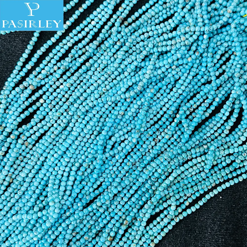 Pasirey vente en gros perles rondes turquoise naturelle 4mm 6mm 8mm 10mm 12mm perles de pierres précieuses pierre véritable perles de pierre gemme en vrac