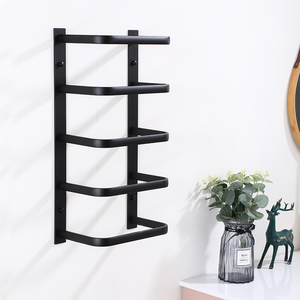 Hiện đại Matte đen 5-Layer khăn giá phòng tắm Rack khăn kệ và chủ - Product Image 1