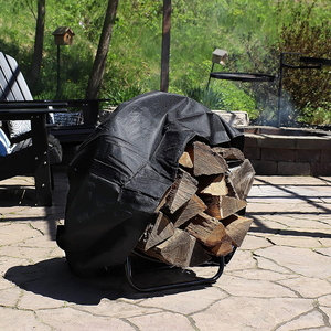 JH-Mech Customizable Firewood Storage Rack for <strong>Fireplace</strong> Storage Organizer Matte Circular Tube Indoor Firewood Log Rack <strong>Cover</strong> - Product Image 5