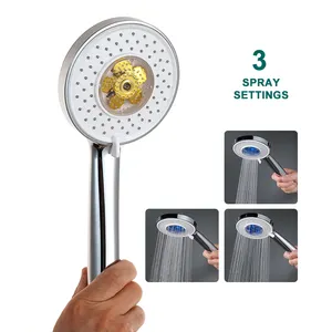 BSL-S3052 Kid Bathroom Chrome 3 Settings Spray High Pressure Handheld Shower head with Gold Fan