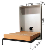 Nouveau produit : Lit mural gain de place avec télécommande, inclinable verticalement, électrique, avec cadre en métal