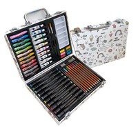 Ensemble de dessin pour enfants 53 pièces, crayons de couleur, feutres à eau, trousse de papeterie avec étui portable, cadeau pour enfants
