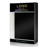 Boîte d'emballage en PP transparente personnalisée en usine avec logo estampé au laser, emballage en plastique, boîte en PET pour colle à ongles en gel