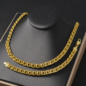 Zeadear Fashion Hip Hop Trendy Wedding Oval Double Link Chain <b>Italian</b> 750 Copper 18k Gold Plated Unisex Wholesale Necklace - Product Image 1