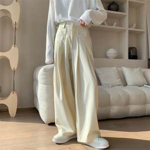 Automne printemps Style italien napolitain taille haute pantalon droit plat OEM Service haute rue à la mode hommes pantalons décontractés - Product Image 4
