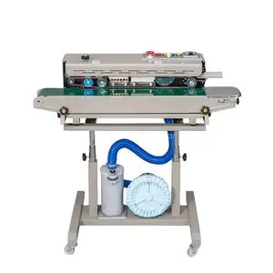 Automatic Continuous Gas Flushing Band Sealer Inflating Film Bag Pouch Sealing Machine With Air Filling