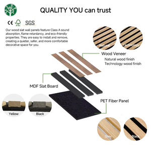 Panneaux acoustiques Akupanel en bois plaqué MDF noir à forte absorption acoustique pour hôtel moderne HAORAN - Product Image 5