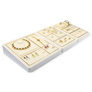 Présentoir de bijoux Jinsky en microfibre fine de luxe ensembles de présentoirs bijoux anneaux ligne plateau bijoux présentoir - Product Image 3