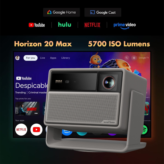 Dropshipping XGIMI Horizon 20 Max 5700 ISO Lumens 4K Triple Laser Projector Imax Enhacned HDR10+ Smart Google TV DLP Projector
