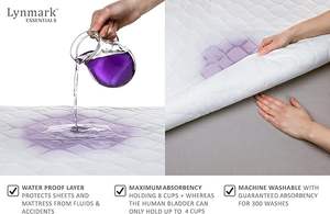 Protège-lit imperméable avec rabats-Draps lavables pour l'énurésie et l'incontinence-Absorbent jusqu'à 2 litres-Fuite - Product Image 4