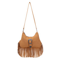Sac à main vintage en daim pour femmes, style bohème, avec franges et boucle en métal, sac à bandoulière pour femmes