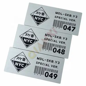 Металлические пластины с серийным номером, нержавеющая сталь, QR-код, бирки штрих-кодов, алюминиевые ярлыки