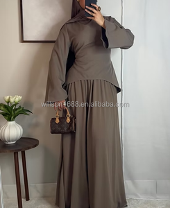 Abbigliamento Islamico Modesto Willson per Donne Musulmane, Stile Abaya Turco, Set Due Pezzi con Top e Gonna per Uso Quotidiano - Product Image 3