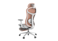 Chaise de bureau moderne à dossier haut en maille respirante, appui-tête réglable, accoudoirs 3D, pivotante, pour le travail à domicile