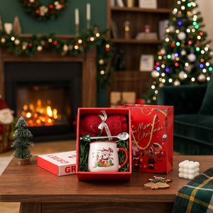 Juego de Tazas de Cerámica Navideñas con Tapa y Cuchara, Recuerdo para la Mejor Amiga de una Niña, CJ Max Inc Modelo 2626 - Product Image 2
