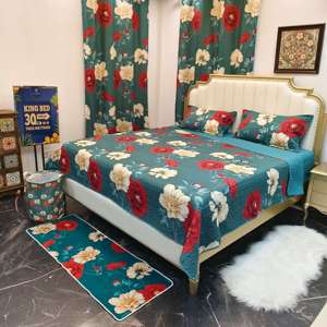 Juego de Ropa de Cama de Lujo de 8 Piezas, Tamaño King, con Cubrecama, Cortinas, Fundas de Almohada y Juego de Textiles <span class=keywords><strong>para</strong></span> el Hogar - Product Image 4