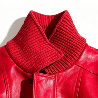 Veste en cuir de vachette de haute qualité pour homme, coupe ample, col haut, fermeture éclair sur le devant, poche sur la veste, pour l'hiver