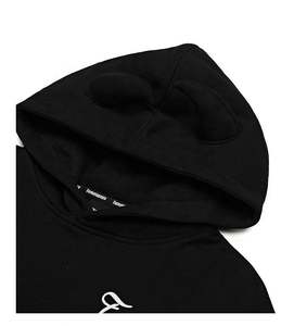 2025เสื้อมีฮู้ดถักผ้าฝ้ายออร์แกนิกพรีเมี่ยม, ผ้าฝ้าย100% ดีไซน์เขาปีศาจแบบเรียบพิมพ์ดิจิตอลป้องกันริ้วรอยสำหรับฤดูใบไม้ร่วง - Product Image 4