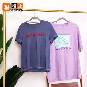 T-shirts d'été <span class=keywords><strong>vintage</strong></span> Geryon pour femmes, <span class=keywords><strong>vêtements</strong></span> d'<span class=keywords><strong>occasion</strong></span> pour femmes, 45 kg MOQ, 90-98% neufs, qualité export - Product Image 1