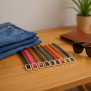 Cintura in PU con fibbia rettangolare alla moda da 2,5 cm per donna e uomo, abbigliamento casual con strass, cintura in plastica resistente - Product Image 1