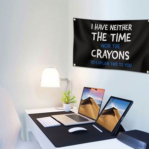 Tapisserie murale décorative 3x5 pieds pour chambre, dortoir universitaire, chambre à coucher, salon - Je n'ai ni le temps, ni la place - Product Image 4