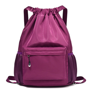 <span class=keywords><strong>Sac</strong></span> à <span class=keywords><strong>dos</strong></span> à cordon avec poches, adapté aux hommes et aux femmes, léger, pour les voyages, le <span class=keywords><strong>sport</strong></span>, le basketball, le rangement et l'usage quotidien - Product Image 2