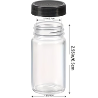 Gelas Plastik 2 Oz Dengan Tutup Hitam/Putih Botol Transparan Kecil Botol Mini Esensial Perjalanan Cocok untuk Jahe Kesehatan Anggur