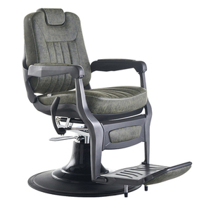 Silla de barbero de estilo retro para hombre, con elevador ajustable, piel de vaca personalizada y acolchado de algodón estereotipado - Product Image 3